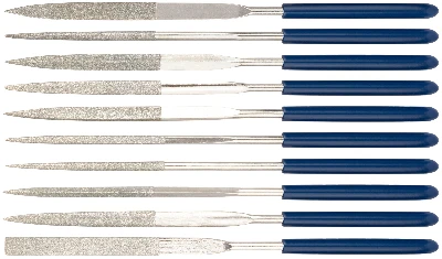 Надфили алмазные, ПВХ ручка, 3х140х50 мм, 10 шт FIT 42171