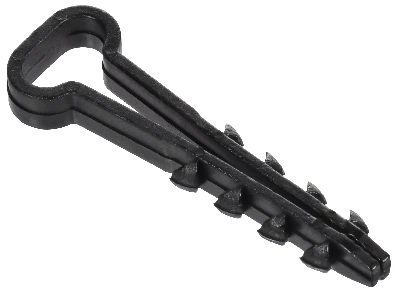 Дюбель-хомут 10х5мм для плоского кабеля нейлон черный (100шт/упак) GENERICA