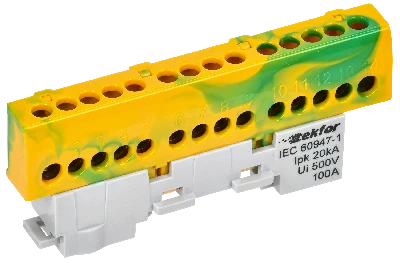 TEKFOR Шина PE земля изол на универсальном держателе 6х9-14-ЖЗ IEK