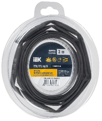 Трубка термоусадочная ТТУ нг-LS 6/3 черная (2м/упак) IEK UDR12-006-003-002-K02-T