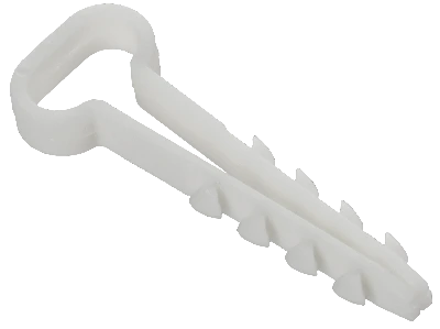 Дюбель-хомут 12х6мм для плоского кабеля нейлон белый (100шт/упак) GENERICA