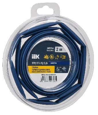 Трубка термоусадочная ТТУ нг-LS 5/2,5 синяя (2м/упак) IEK UDR12-005-D25-002-K07-T