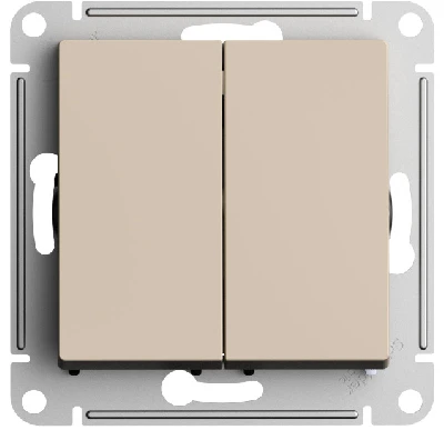 ATLASDESIGN 2-клавишный переключатель, перекрестный, 2 x сх. 7, 10АХ, механизм, ПЕСОЧНЫЙ Systeme Electric ATN001273