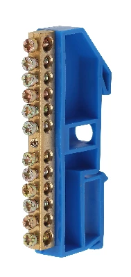 Шина NO-222-47 N ноль на DIN-изоляторе ШНИ-6х9-12-Д-синий