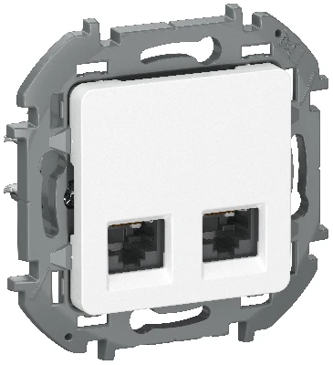 IEKINSPIRIA Розетка компьютерная двойная RJ45 категория 5Е UTP 6738351 белый IEK