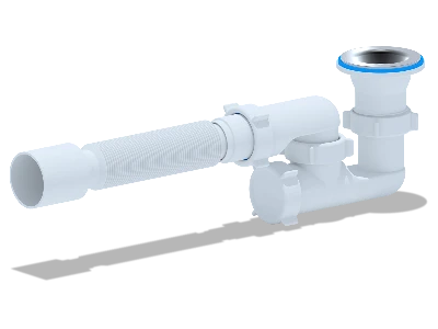 Сифон для душевого поддона АНИ 1 1/2' х 40 регулируемый с гибкой трубой 40х50 АНИ пласт E215