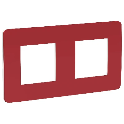 Рамка UNICA STUDIO двухпостовая красный/белый Schneider Electric NU280413