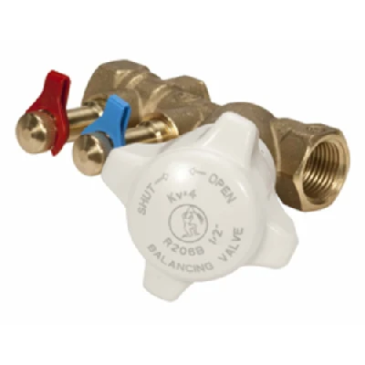 Клапан балансировочный статический с измерительными ниппелями, со сливом 1/2'