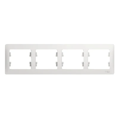 GLOSSA Рамка горизонтальная 4 поста белая Systeme Electric GSL000104