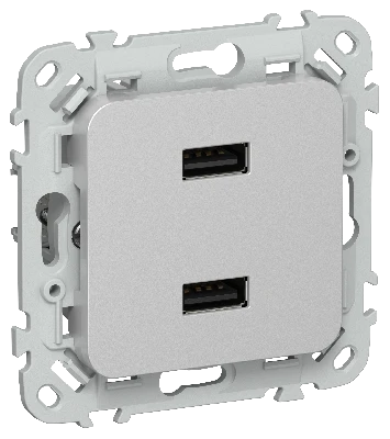 FLITE Розетка USB A+A 3,1А РЮ-2-ФлА алюминий IEK