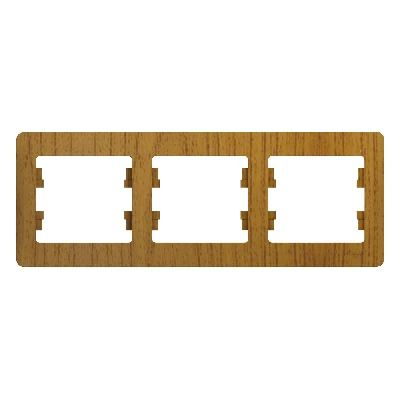 GLOSSA Рамка 3 поста горизонтальная дуб Systeme Electric GSL000503