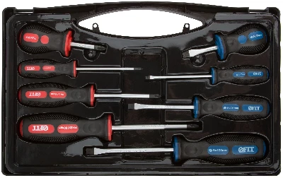 Отвертки ''Универсал'' Профи, CrV сталь, прорезиненные ручки, в чемоданчике, набор 8 шт FIT 56042