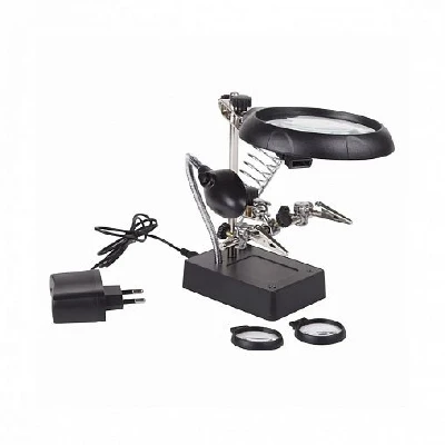 Держатель Третья рука с лупой х2.5 REXANT 12-0250