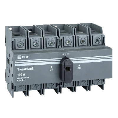 Рубильник 100A 3P реверсивный c рукояткой для прямой установки TwinBlock EKF tb-s-100-3p-rev