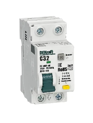 Выключатель автоматический дифференциальный 1P+N 32А 30мА AC х-ка C ДИФ-103 6кА