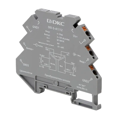 Преобразователь сигнала DSI, 6,2 мм 1 вход 4…20 мА, 1 выход 0…10 В