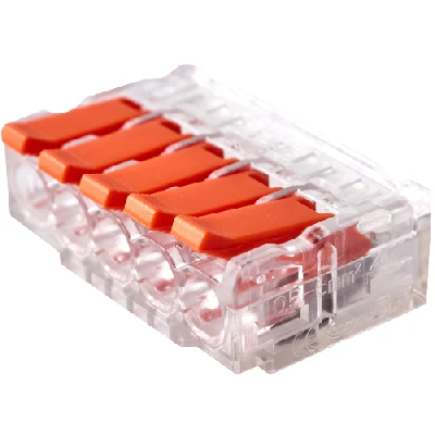 Клемма соединительная  5-контактная Elеctrodeel. Диапазон сечений 0,5-6,0 мм2. Номинальный ток/напряжение: 41А/450В. Electrodeel ED 230-615