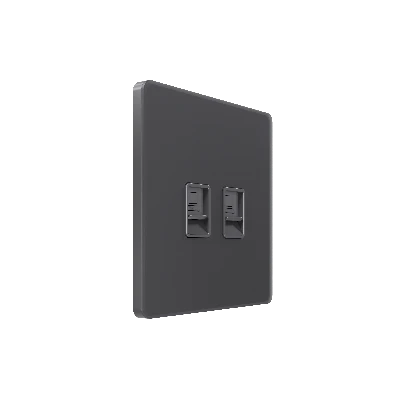 Розетка информационная С/У RJ-45 кат.5e 2-я, Вулканический пепел , Systeme Infinity