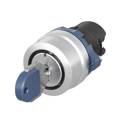 Головка переключателя с ключом на 3 положения с возвратом стандартная ручка, черный, алюминий