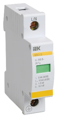 Ограничитель перенапряжения однополюсный ОПС1-В 1п 30кА 400В IEK MOP20-1-B