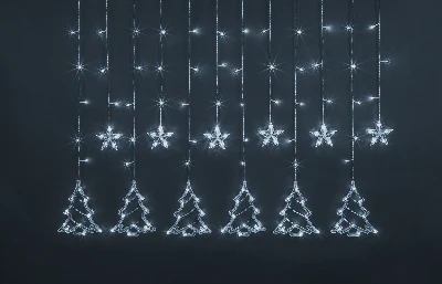 Гирлянда новогодняя светодиодная NGF-D033-02 бахрома звезды и елочки CW 2.5х1 м IP20 Navigator Group 95124 30625