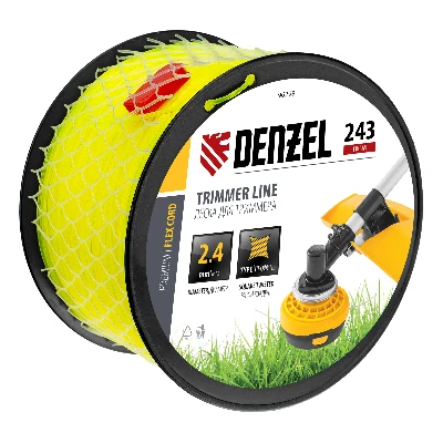Леска для триммера витой квадрат, 2,4мм х 243м, на DIN катушке FLEX CORD