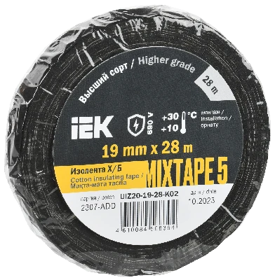 MIXTAPE 5 Изолента Х/Б 19мм 28м IEK UIZ20-19-28-K02