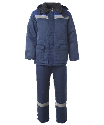 Костюм утеплённый мужской СТАНДАРТ куртка полукомбинезон цв. т/синий с васильковым тк. Грета с СОП 56-58 112-116, 170-176