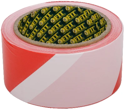 Лента сигнальная (красно-белая) 50 мм х 100 м FIT 11852
