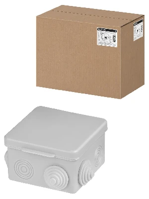 Распаячная коробка ОП 80х80х50мм, крышка, IP54, 7 входов