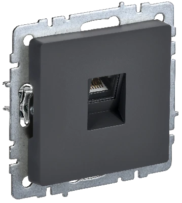 BRITE Розетка компьютерная RJ45 кат.5E РК10-БрГ графит IEK BR-K10-1-K53