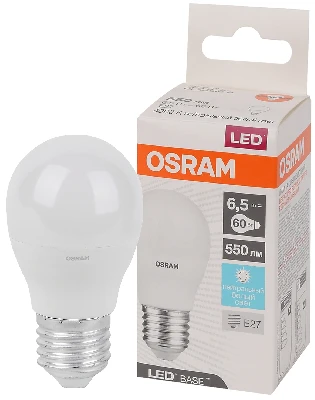 Лампа светодиодная LED Base Шарообразная 6,5 Вт (замена 60 Вт), 550Лм, 4000К, цоколь E27 OSRAM LEDVANCE 4058075527805