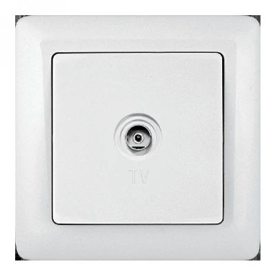 ХИТ Розетка телевизионная TV наружная оконечная белая