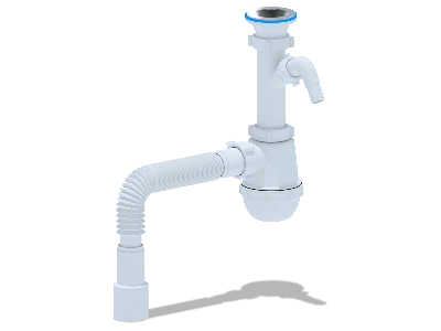 Сифон для мойки АНИ Грот 1 1/2' x 40 с отводом для стиральной машины с гибкой трубой 40х40/50 АНИ пласт A1015