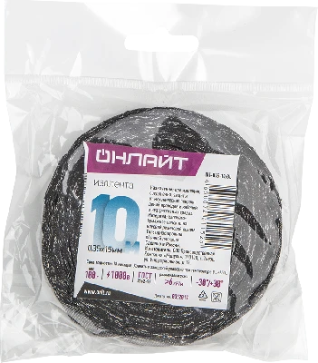 Изолента ОНЛАЙТ 61 152 OIT-H15-10/BL ХБ черная 100г 0,35х15мм 10м Navigator Group 61152 20317