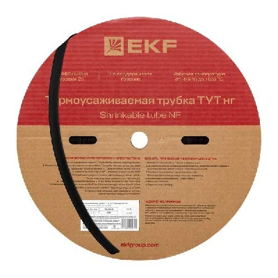 Трубка термоусаживаемая ТУТ нг 10/5 черная рулон PROxima EKF tut-10-b