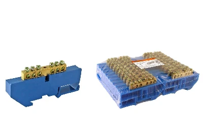 Шина ''N'' нулевая с изолятором на DIN-рейку 6x9мм стойка большая 6 групп