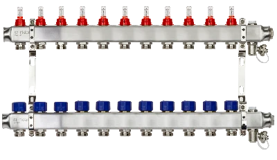 Коллекторная группа SSM-11RF set 11 контуров 1' x 3/4' с расходомерами и кронштейнами Ридан 088U0961R