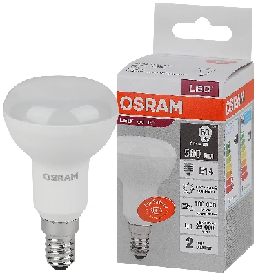 Лампа светодиодная LED 7 Вт E14 4000К 560Лм гриб 220 В (замена 60Вт) OSRAM LEDVANCE 4058075581692