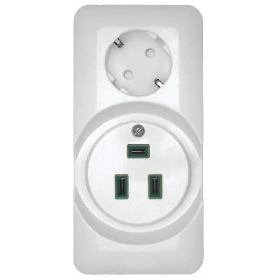 ПРИМА Розетка наружная комбинированная белая Systeme Electric RA32-211R-B