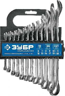Набор комбинированных гаечных ключей 12 шт, 6 - 22 мм,