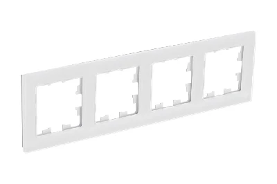 ATLASDESIGN NATURE 4-постовая РАМКА, НАТУРАЛЬНОЕ СТЕКЛО, БЕЛЫЙ Systeme Electric ATN360104