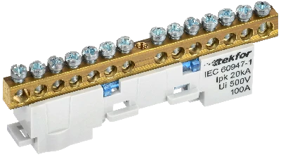 TEKFOR Шина N ноль неизолированная на универсальном держателе 6х9-14-С IEK