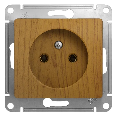 GLOSSA Розетка без заземления дуб в рамку Systeme Electric GSL000541