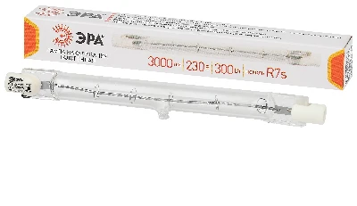 Лампа галогенная J118-300W-R7s-230V (галоген J118 300Вт нейтр R7s) (10/500/18000)