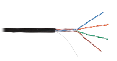 Витая пара U/UTP 4 пары кат.5e одножильный медный 0.50мм внешний PE до -60С черный, 305м NIKOMAX NKL 4600B-BK ЭКО03045