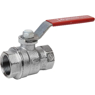 Кран шаровой хромированный R850 Ду 20 3/4' Ру35 ВВ рычаг красный