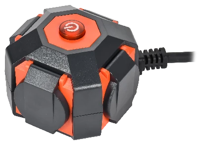 Удлинитель на магните У04В 4 места с защитными крышками IP44 с заземлением 2P+PE 5 метров КГ 3х1,5мм2 16А/250В IEK