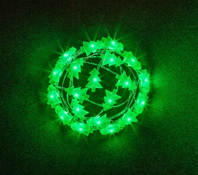 Гирлянда новогодняя светодиодная NGF-DM002-20G-2AA-зеленые ёлочки Navigator Group 14050 21455