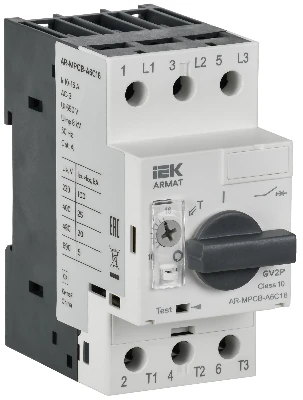 Автоматический выключатель защиты двигателя ARMAT A6 GV2P 10-16А IEK